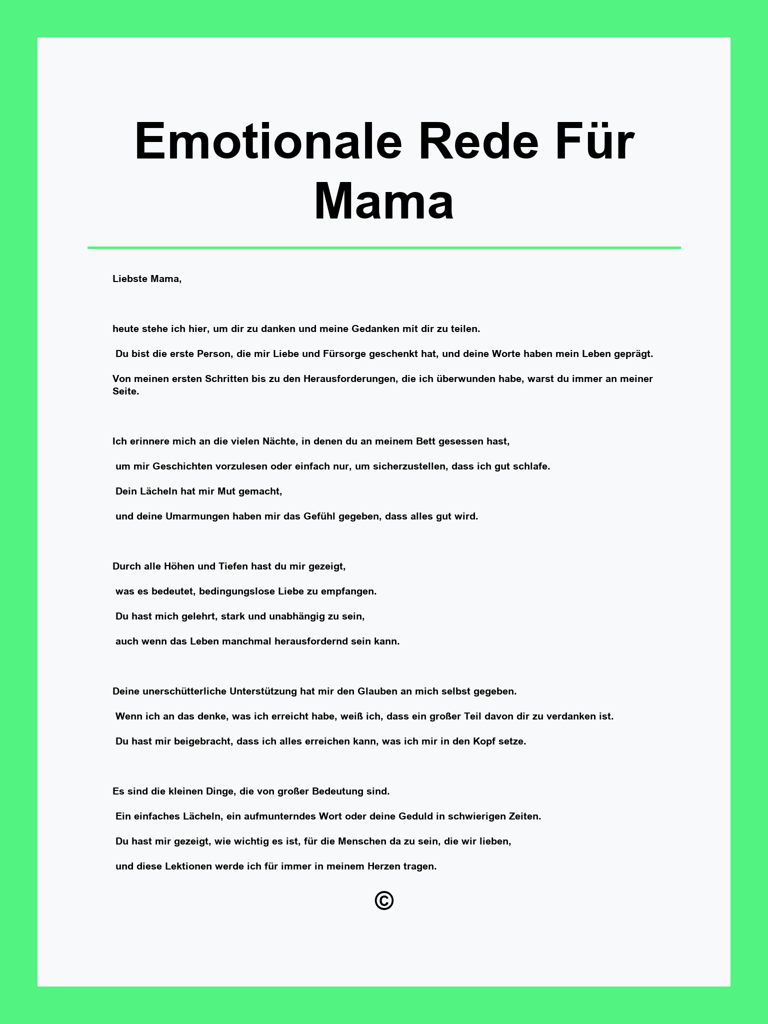 Emotionale Rede Für Mama