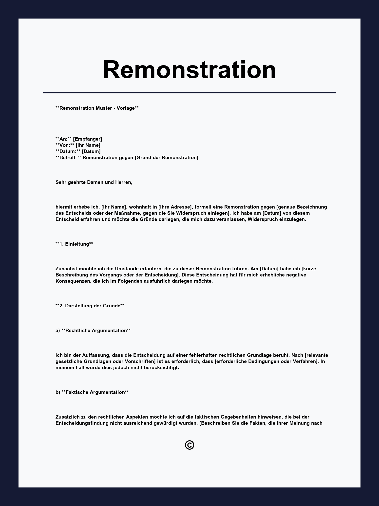 Remonstration Muster