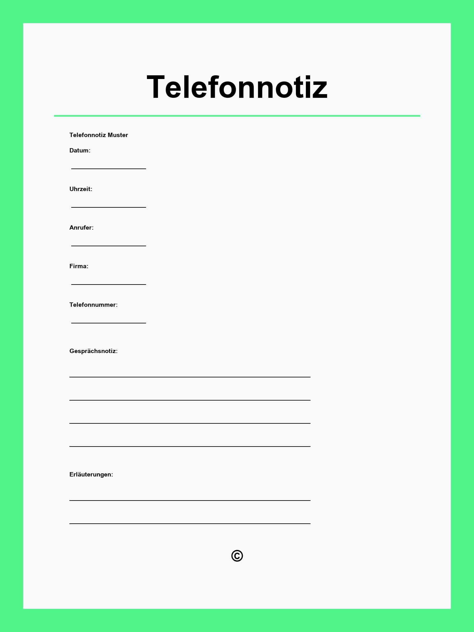 Vorlage Telefonnotiz